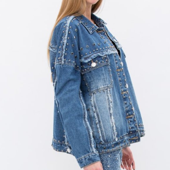 NEW VOCAL DENIM JEAN JACKET OVERSIZED VINTAGE harley biker rocker SM-XL western - Picture 1 of 5